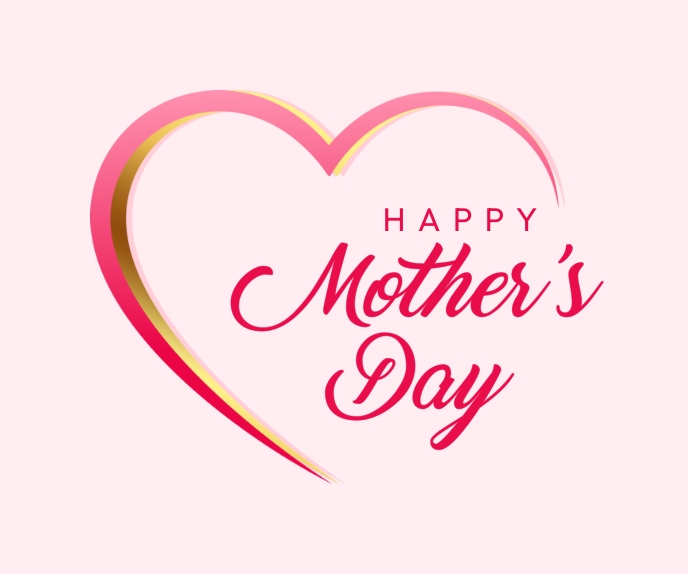 Mother's Day heart greeting design Duży prostokąt template