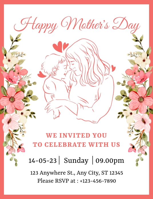 Vibrant Mothers Day Invitation Card View in 4K Vibrant Mothers Day Invitation Card View in 4K