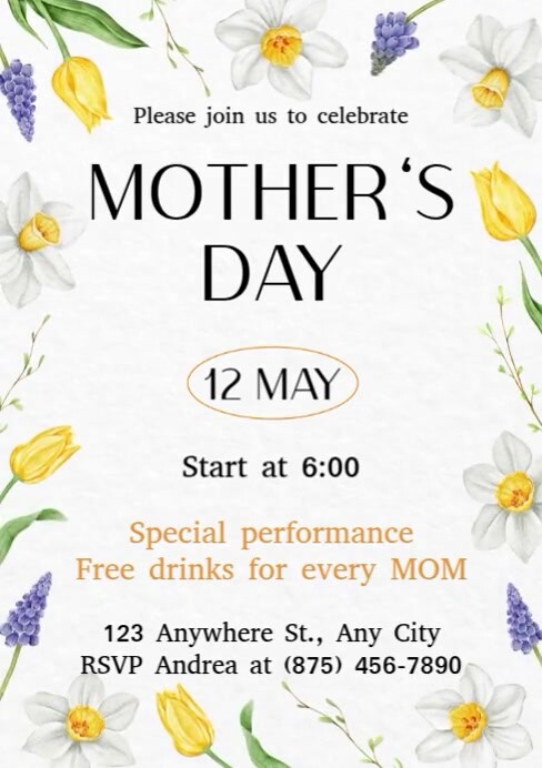 Mother's Day Invitation Template | PosterMyWall