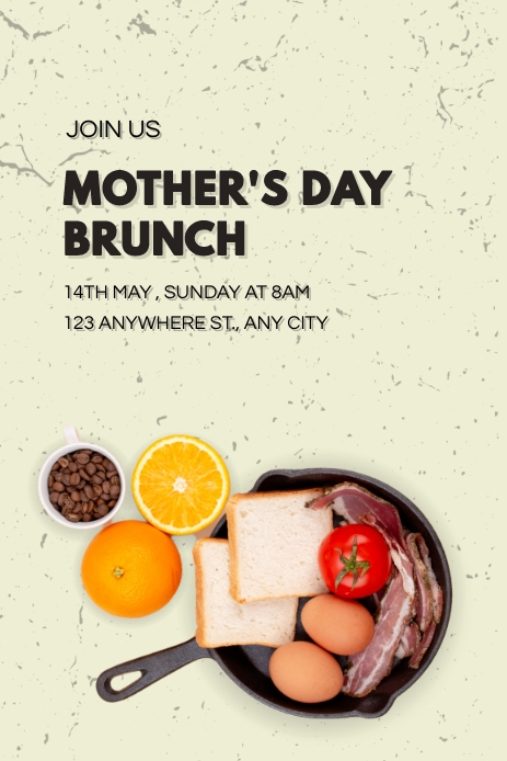 Mother's Day Brunch Grafika na Pinterest template