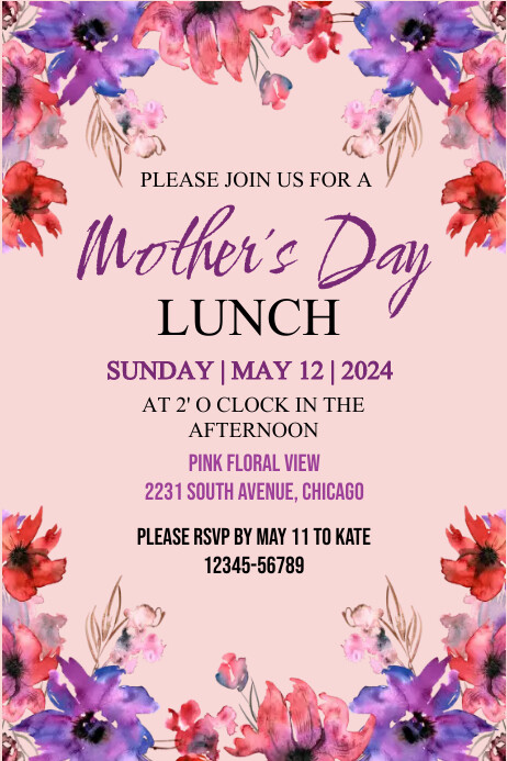 mother's day lunch poster template