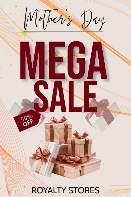 mother's day mega sale Banner 4' × 6' template