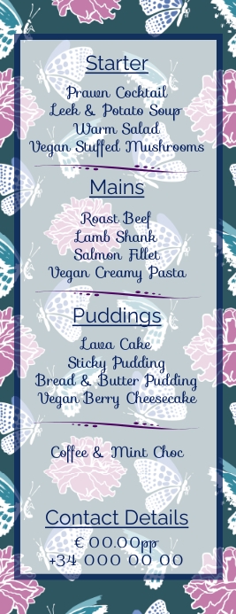 Mother's Day Menu Mezza pagina Letter template