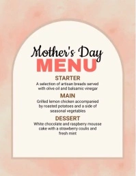 Mother's Day Menu Folheto (US Letter) template