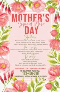 Mother's Day Menu Tabloid template