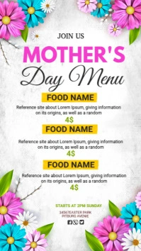 mother's day menu Instagram-verhaal template