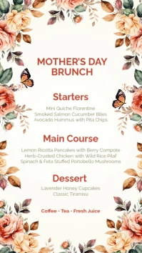mother's day menu Instagram Story template
