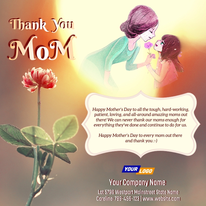 Mother's day online greeting card Wpis na Instagrama template