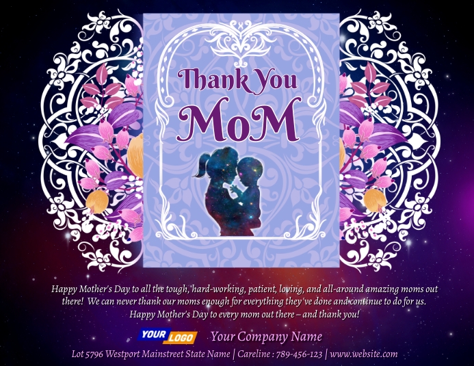 Mother's Day Online Greeting Card Ulotka (US Letter) template