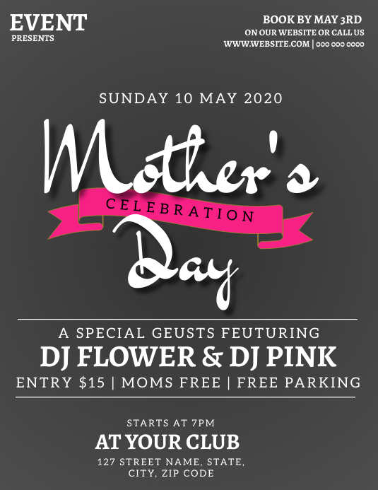 Copy of Mother's day PARTY Event Flyer template PosterMyWall