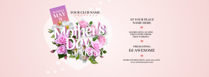 Mother's Day Party Facebook Cover Photo template