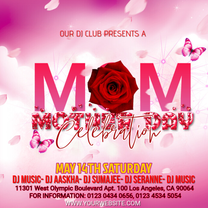 Mother's Day Party Flyer Wpis na Instagrama template