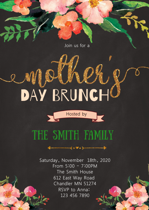 Mother's day party invitation Template | PosterMyWall Mother's day party invitation Template | PosterMyWall