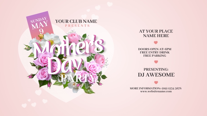 Mother's Day Party Twitter Post Wpis na Twittera template