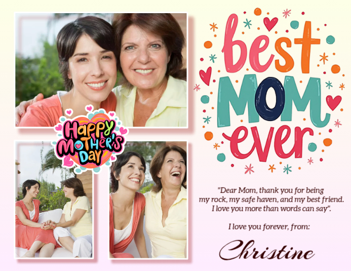 Plantilla de Mother's Day Photo Collage Greeting Card | PosterMyWall