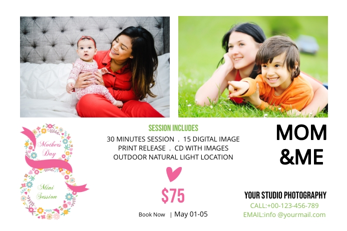 Mother's Day Photography Mini Session Label template