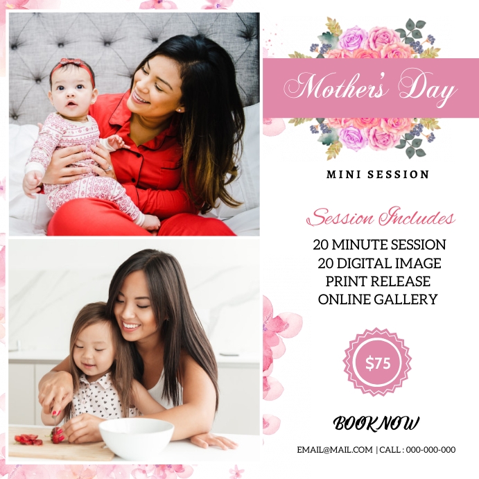Mother's day Photography Mini Session Instagram Post template
