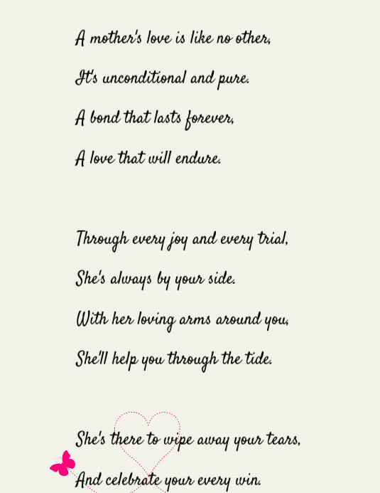 Mother's day poem Template | PosterMyWall