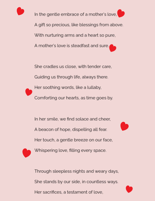 mother's day poem Template PosterMyWall