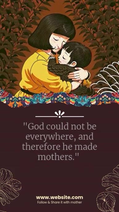 Mother's Day Quotes Display Template Ekran reklamowy (9:16)