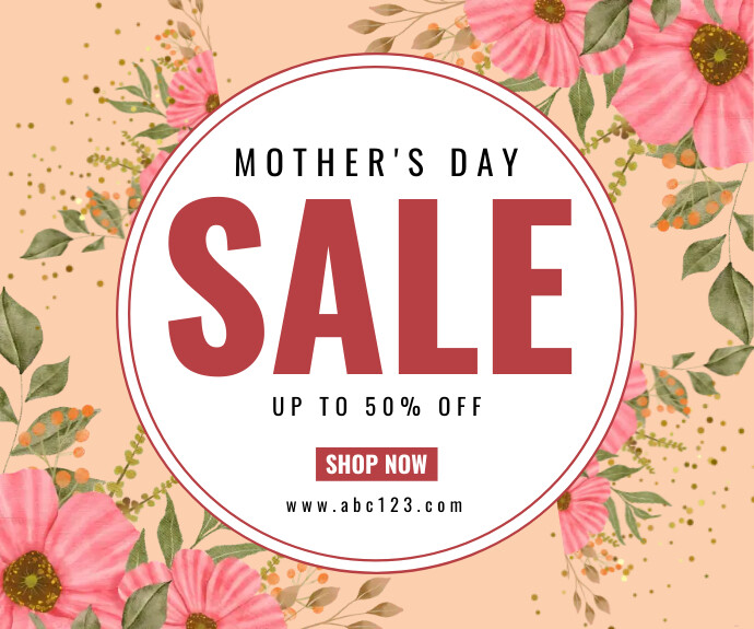 Mother's day sale Medium Rectangle template
