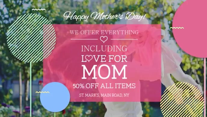 Mother's Day Sale Facebook Cover Video Film w tle na Facebooka (16:9) template