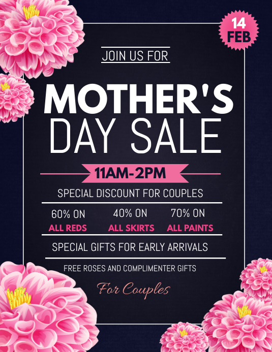 Mother's day sale flyers, template