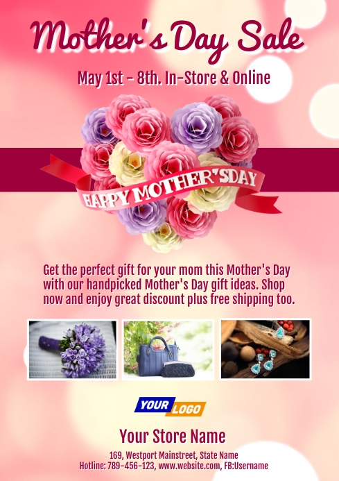 Mother's day sale template A4
