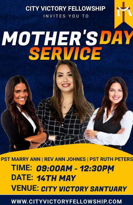 Mother's Day Service Szeroki pół strony template