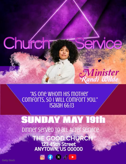 Mother's Day Service Ulotka (US Letter) template
