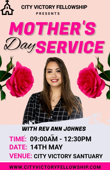 Mother's Day Service Szeroki pół strony template