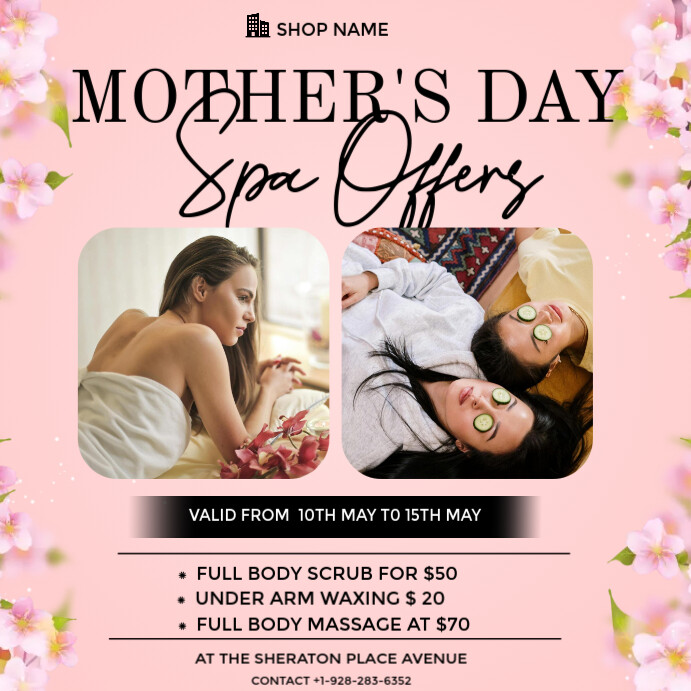 Mother's Day Spa Offers Instagram Post template