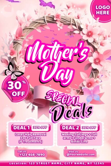Mother's Day Spa Specials Plakat template
