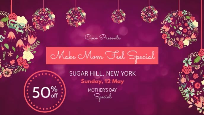 Mother's Day Special Discount Facebook Cover Video template