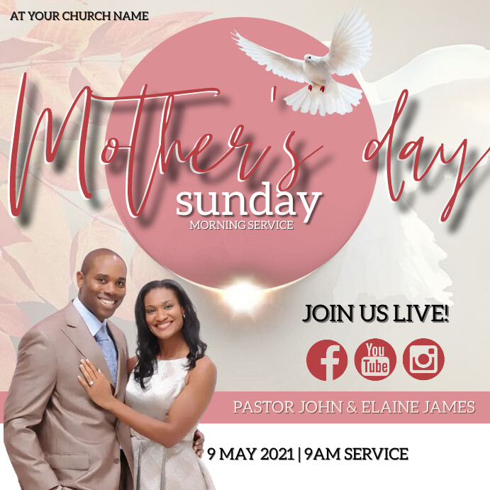 MOTHER'S DAY Sunday Church Event Template | PosterMyWall