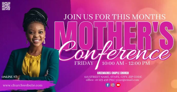Mother's day Sunday Church Service Template Obraz udostępniany na Facebooku