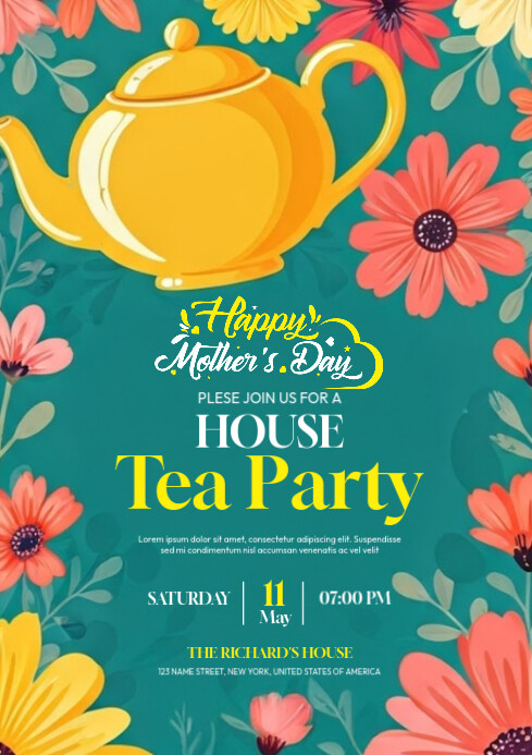 Mother's Day tea party invitation Template | PosterMyWall