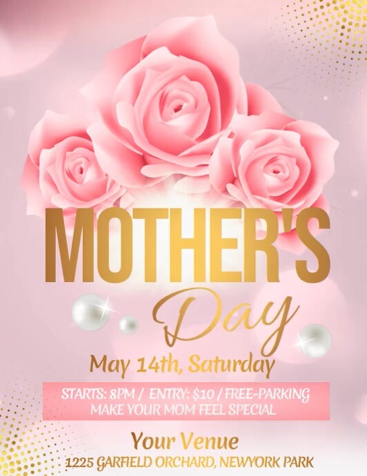 Mother's Day Video, Happy Mother's Day Ulotka (US Letter) template
