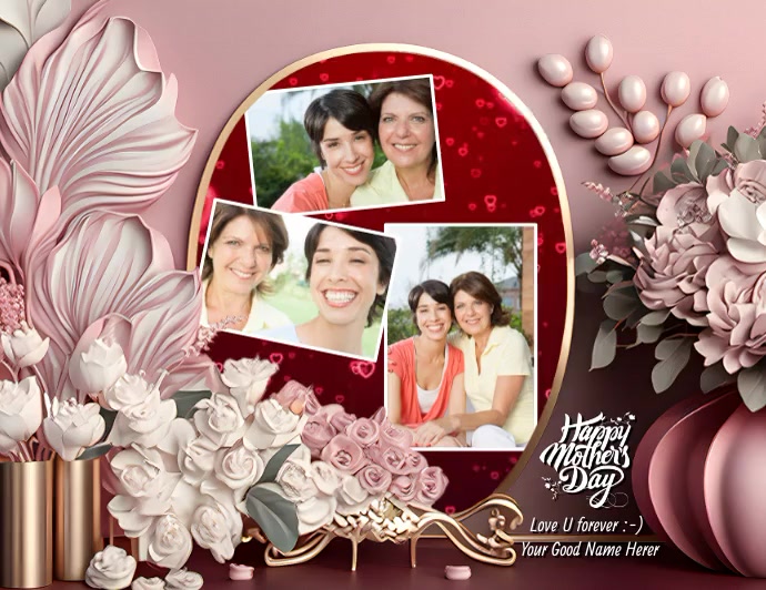 Mother's Day Video Photo Collage Template Flyer (US Letter)