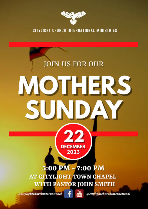Mother's Sunday Church Poster Design Template | PosterMyWall