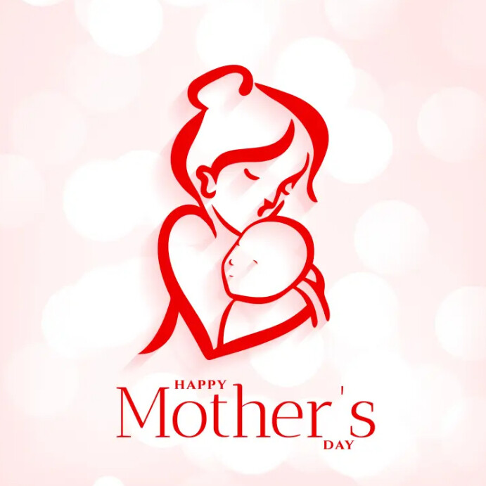Mother baby hug background mother's day Instagram Post template