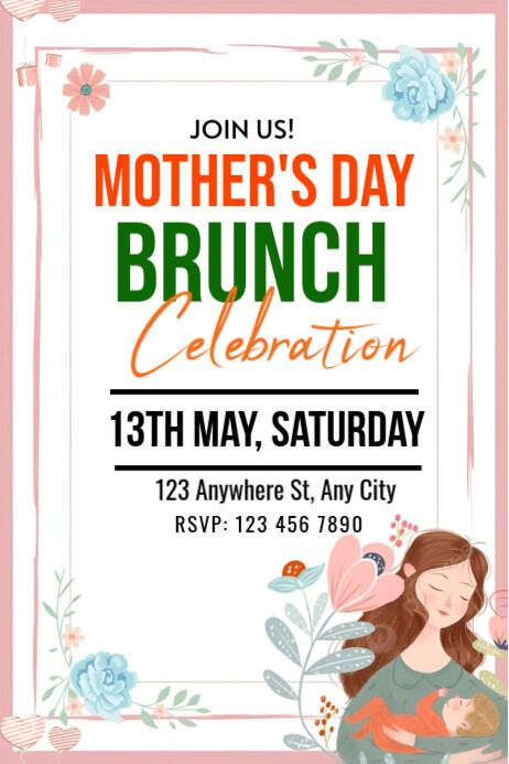 mother day brunch celebration Plakat template