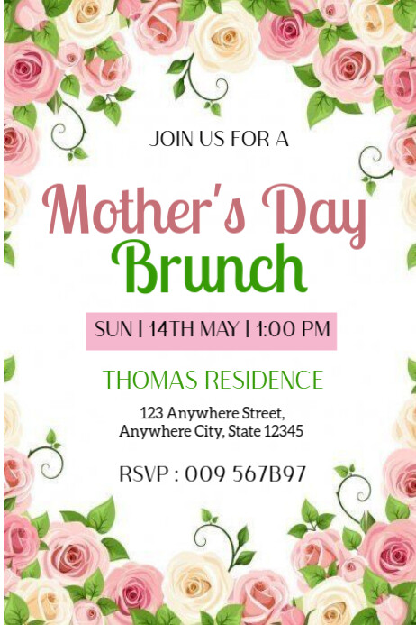 MOTHER DAY BRUNCH Poster template
