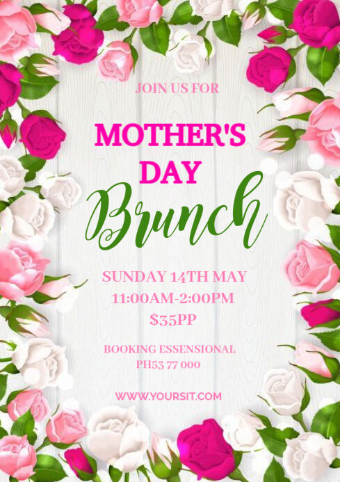 mother day brunch A4 template