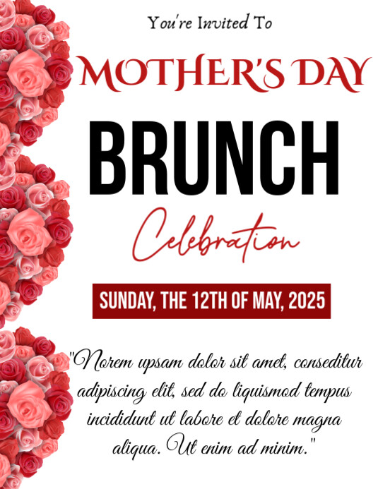 Mother Day Brunch  Flyer (us Letter) template