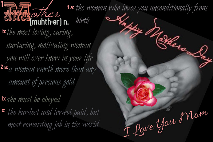 Modele Fete Des Meres Cadeau Art Poeme Citation Definition Amour Mains Rose Rose Peche Noir Vintage Carte A Postermywall