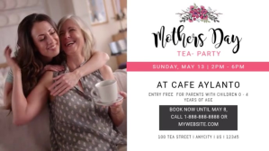 White Mother's Day Tea Party Digitalt display Template