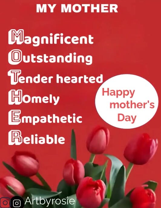 MOTHERS DAY ACRONYM Løbeseddel (US Letter) template