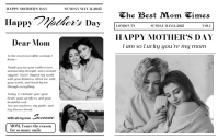White Collage Mothers Day Bouquet Wrap Newspaper Template Tabloid