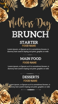 Mothers day brunch,menu Instagram Story template